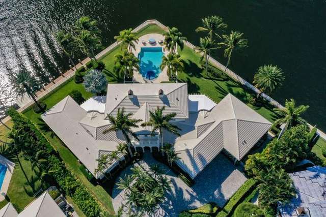 Aerial view of a completed landscape project – Delray Garden Center