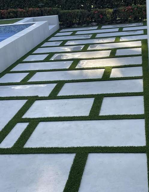 Palm Beach Pavers paver and artificial turf project illustrating coordinated outdoor surfaces for Delray Beach homeowner – Palm Beach Pavers